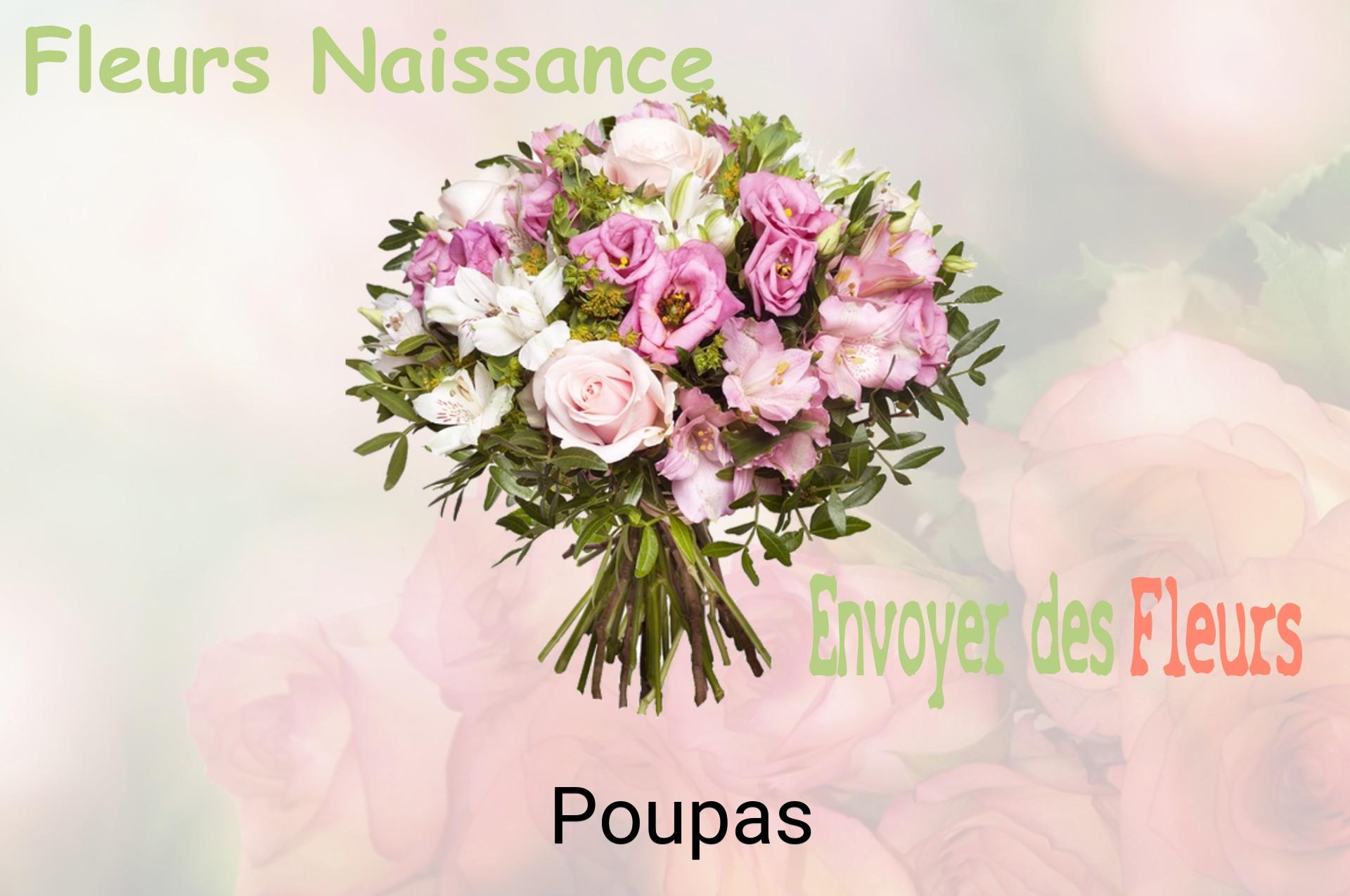 Bouquet de fleurs de naissance livré à Poupas