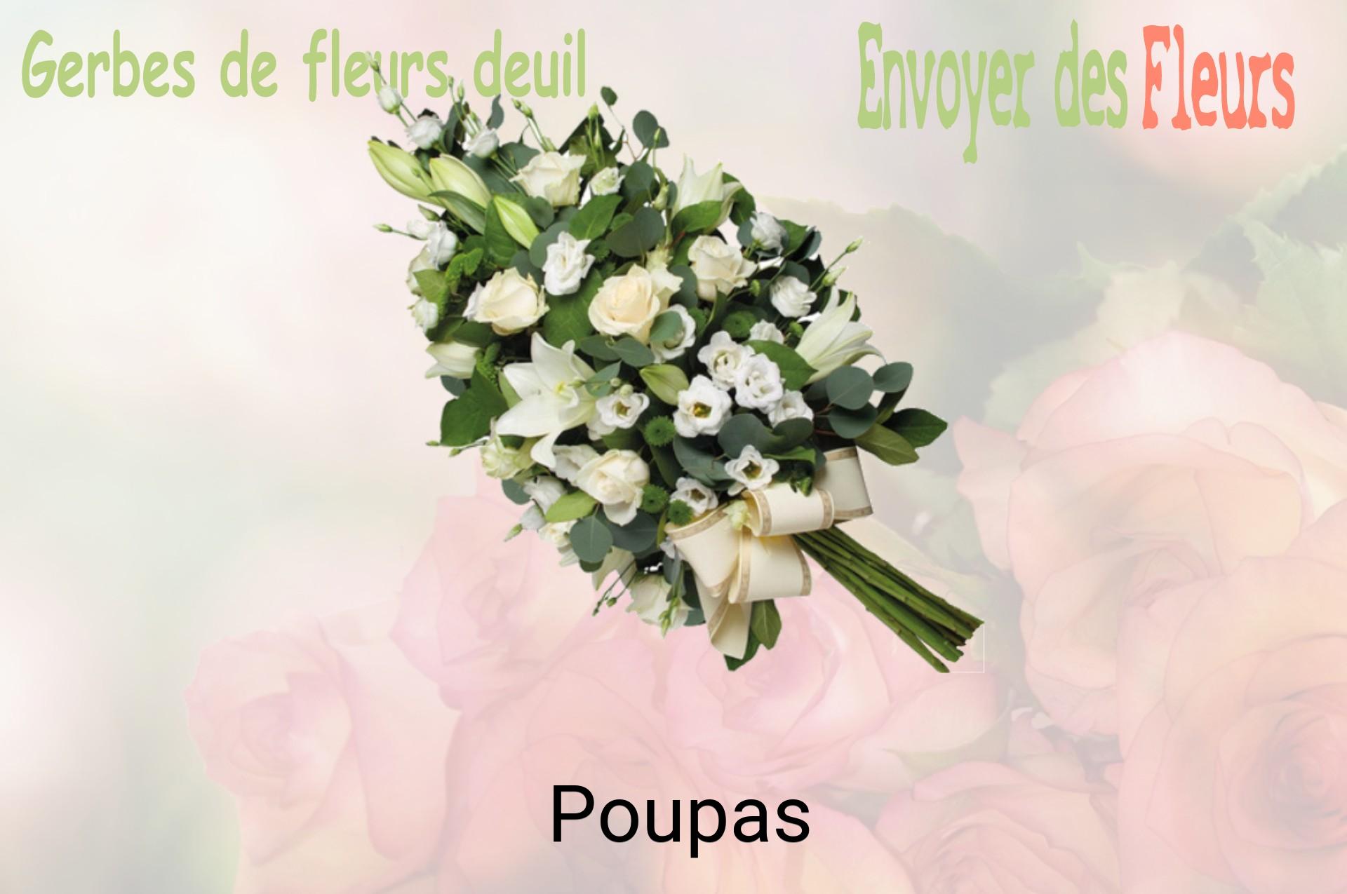 Gerbe de fleurs de deuil livrée à Poupas
